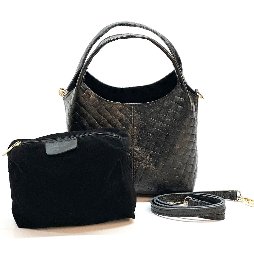 Regina Italian Handmade Quilted Leather Hobo Bag - Made In Italy