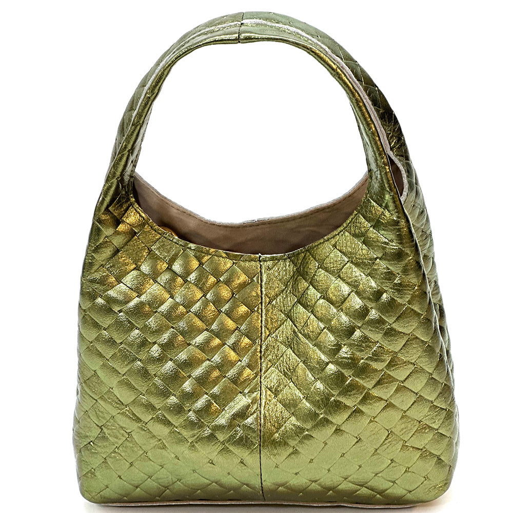 Regina Italian Handmade Quilted Leather Hobo Bag - Made In Italy