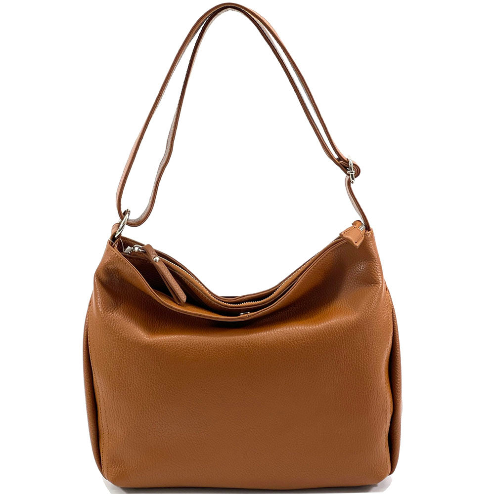 Nerina Leather Hobo Bag - Made In Italy