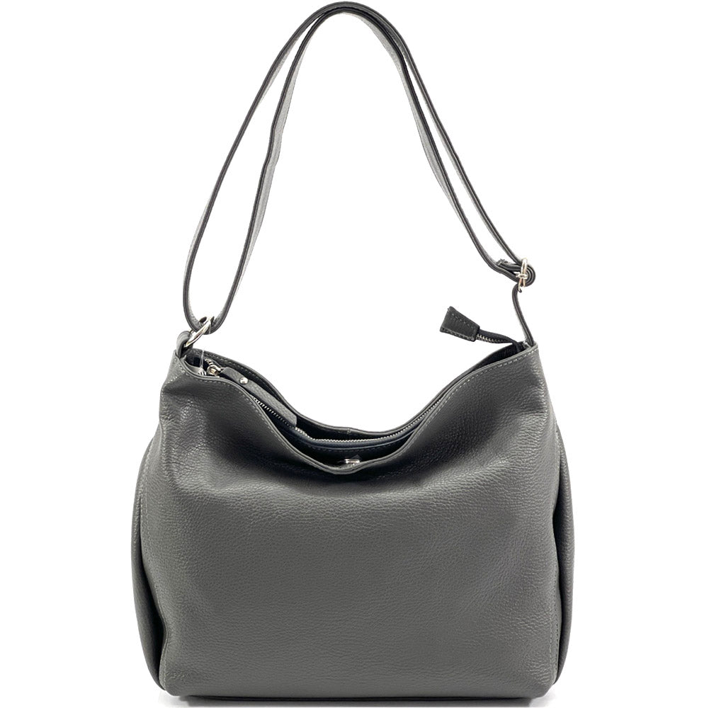 Nerina Leather Hobo Bag - Made In Italy