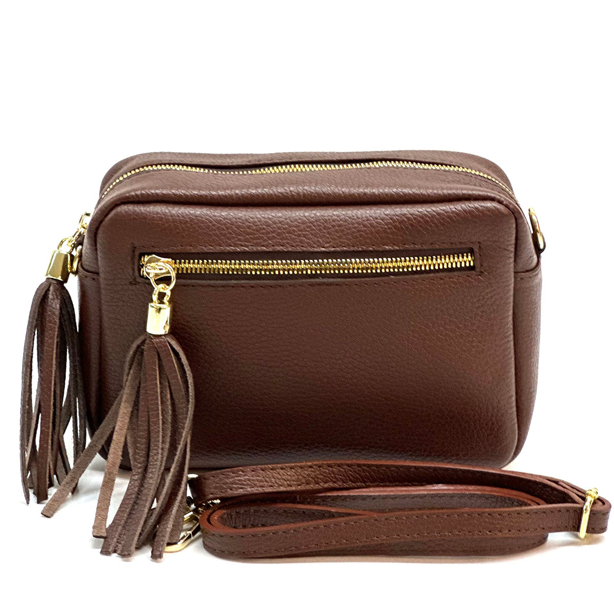 Solea Italian Leather Tassel Clutch & Crossbody Bag - Made In Italy