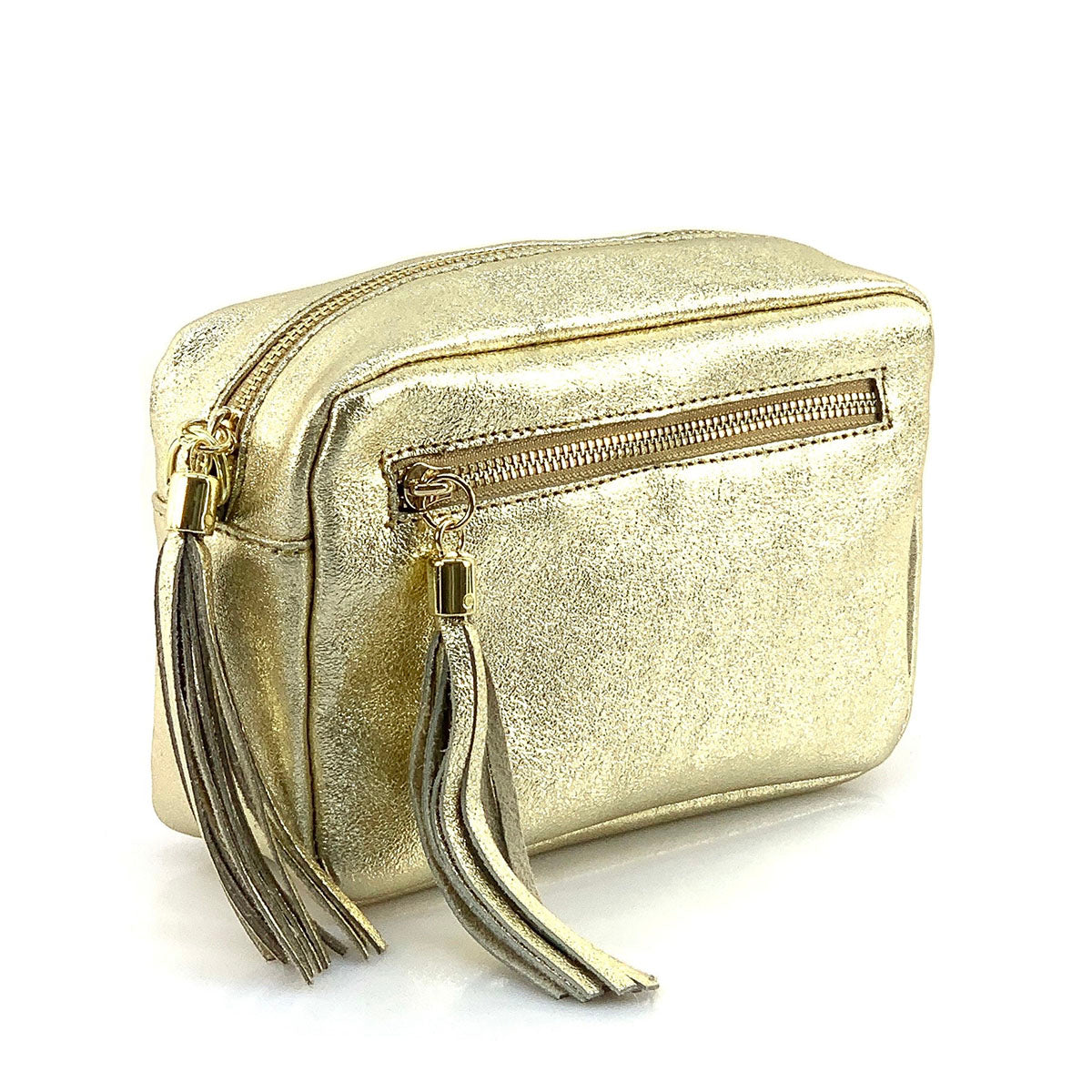 Solea Italian Leather Tassel Clutch & Crossbody Bag - Made In Italy