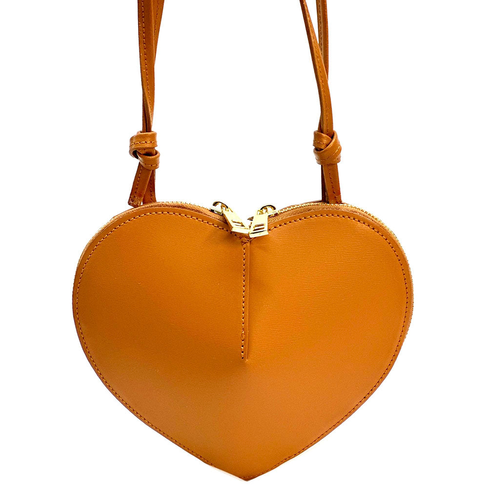 Cuoretta Mini Heart-Shaped Leather Crossbody Bag - Made In Italy