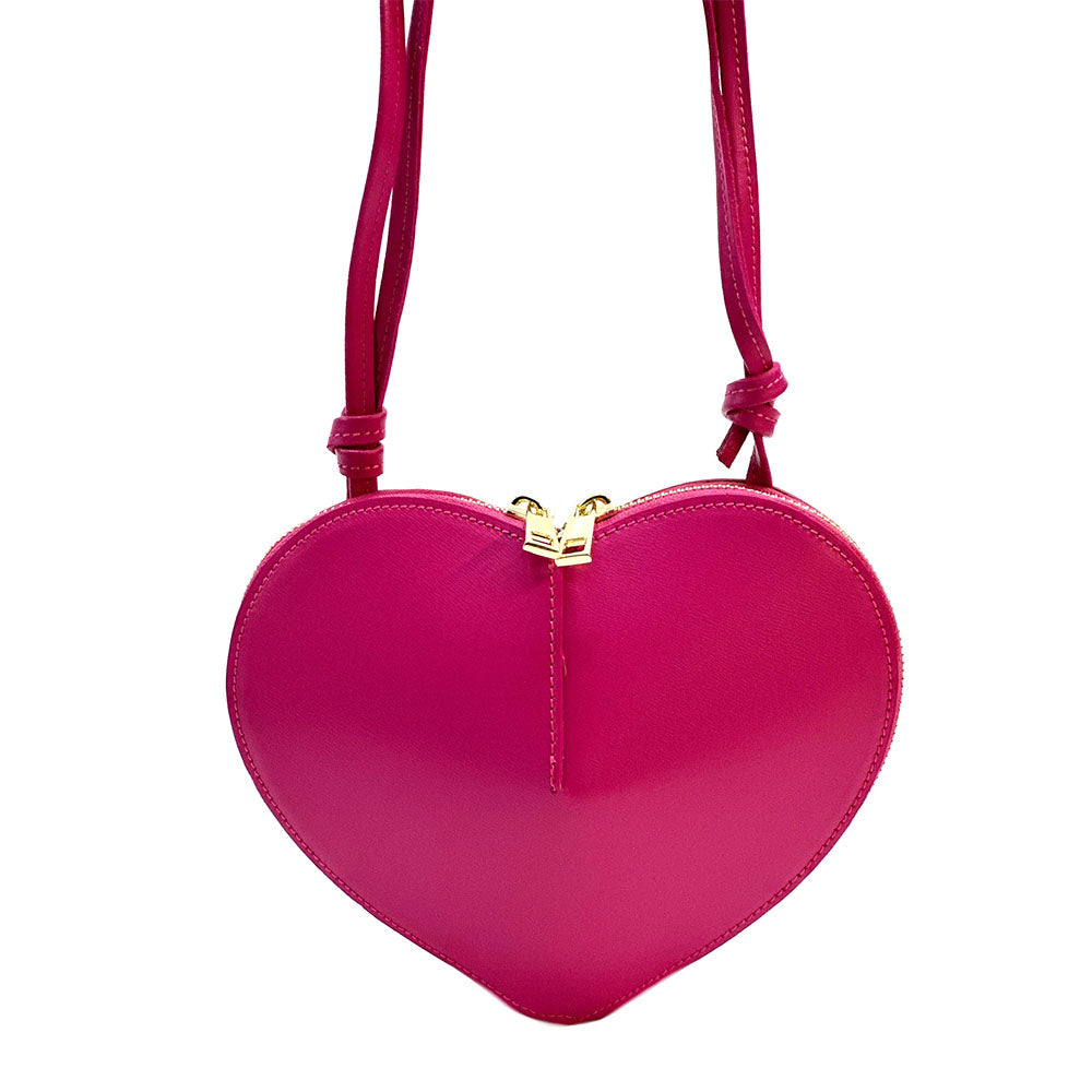 Cuoretta Mini Heart-Shaped Leather Crossbody Bag - Made In Italy