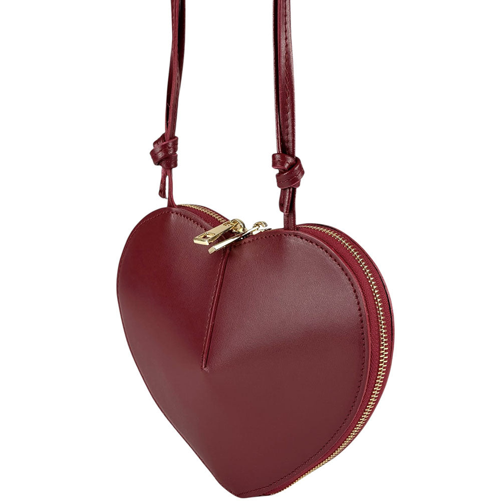 Cuoretta Mini Heart-Shaped Leather Crossbody Bag - Made In Italy