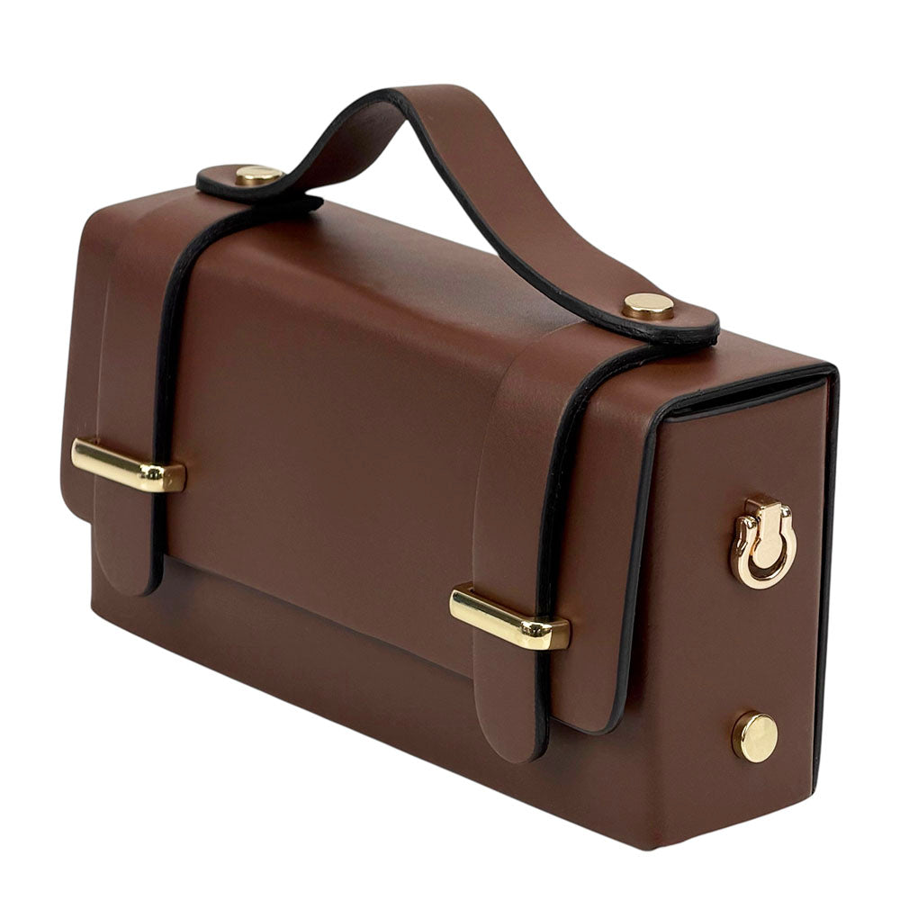 Bruna Mini Structured Leather Handbag - Made In Italy
