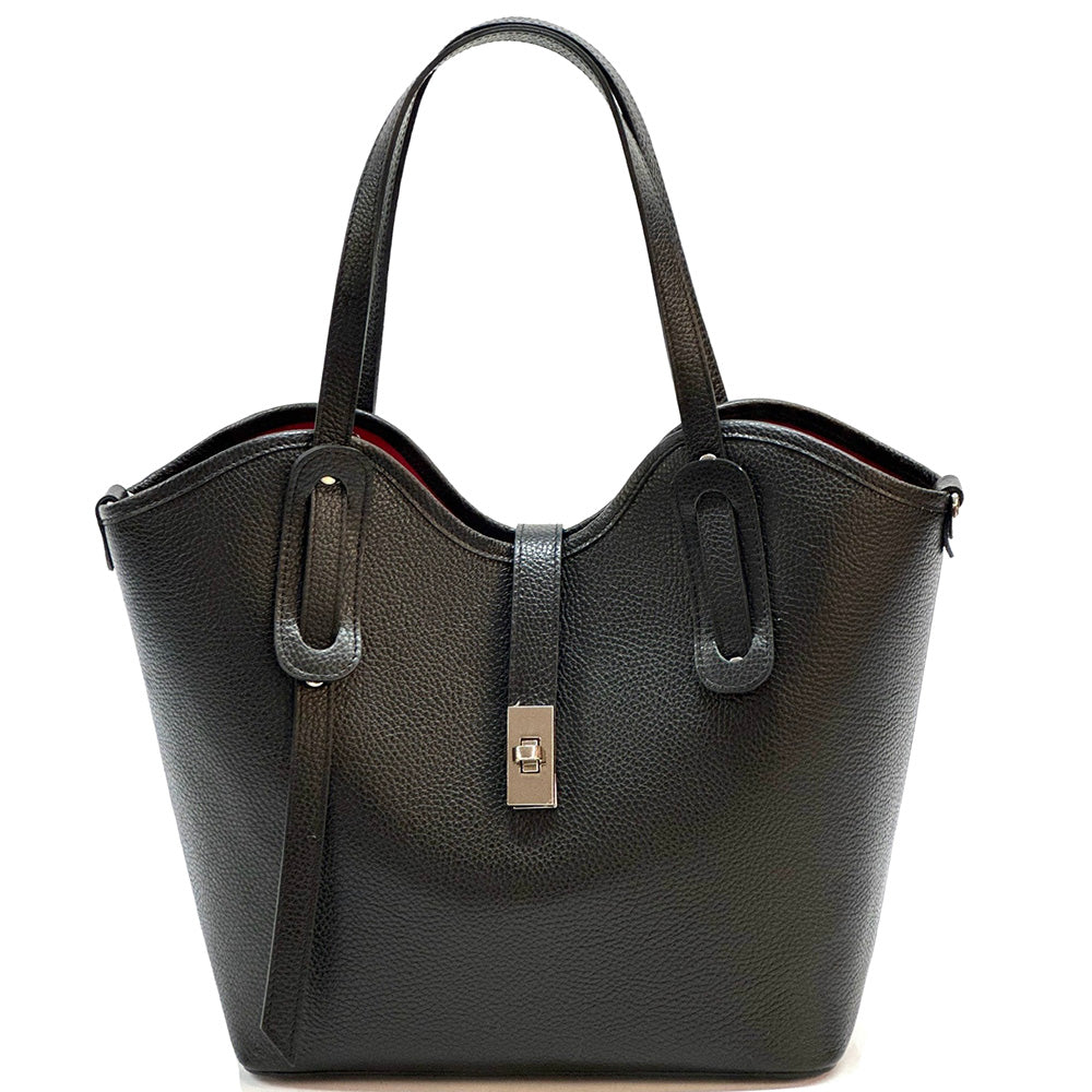 Bianca Large Italian Pebbled Cow Leather Tote Bag - Made In Italy