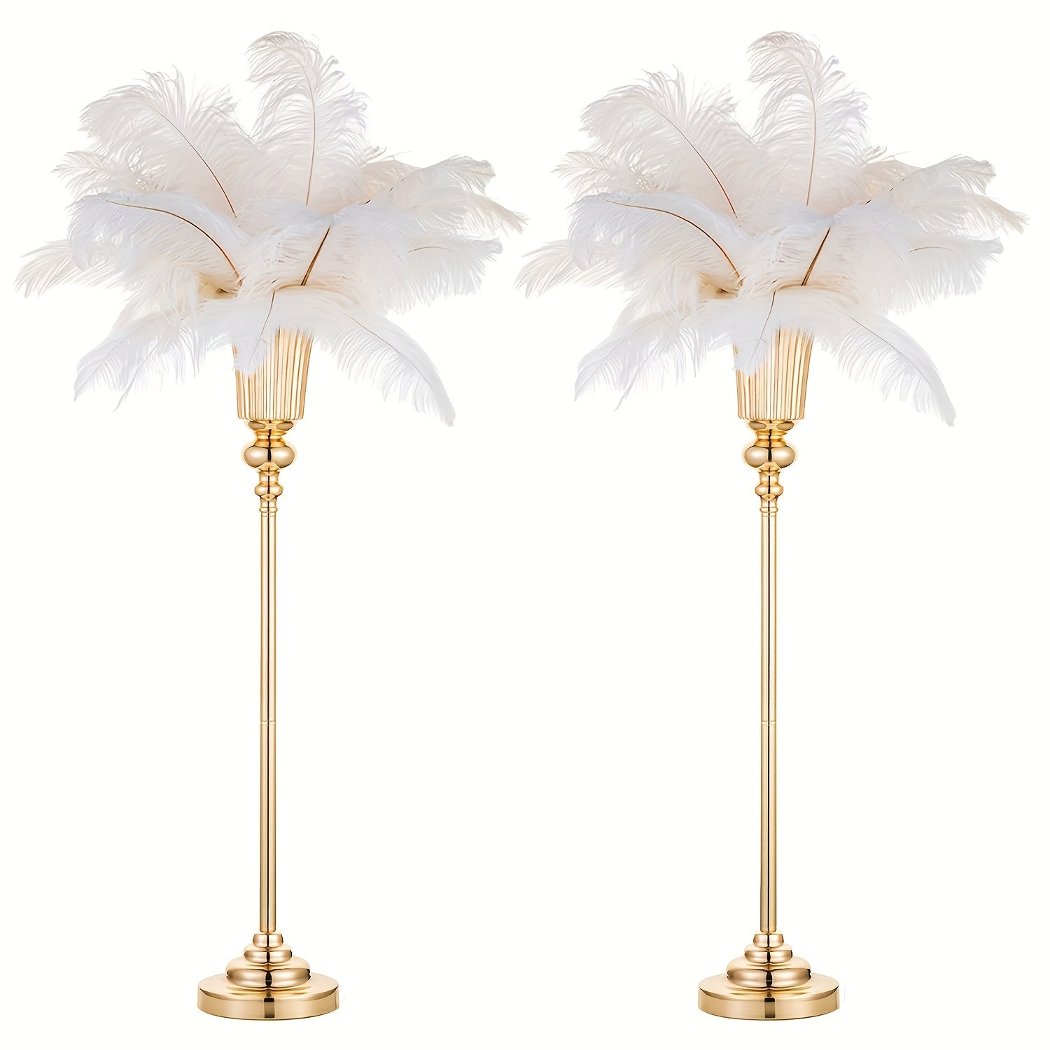 Set Of 2/ Set Of 10 Versatile Golden Centerpiece Vases, Perfect For Weddings, Banquets, Anniversaries, And Birthdays.