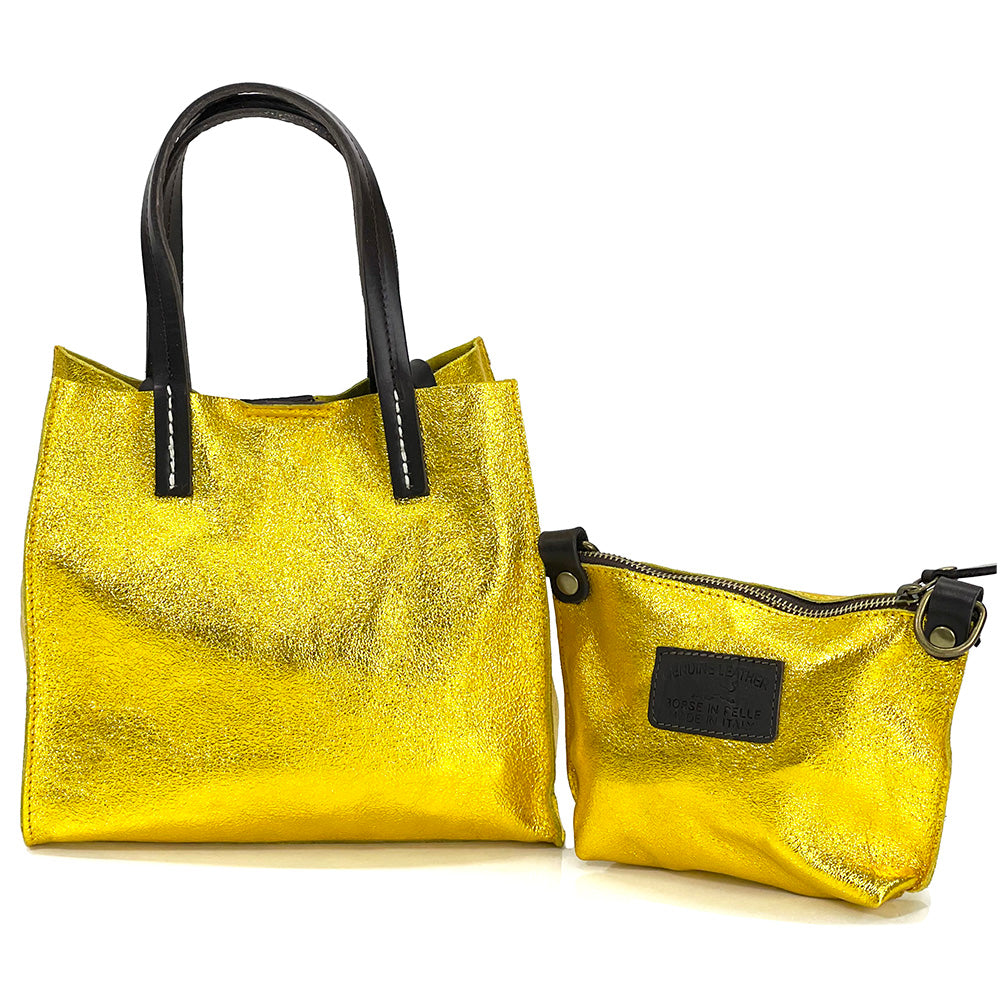 Zama cow Leather Handbag - Made In Italy