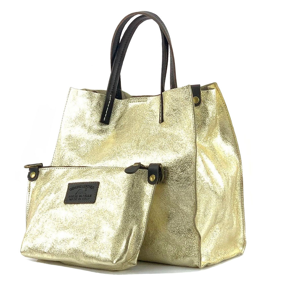 Zama cow Leather Handbag - Made In Italy