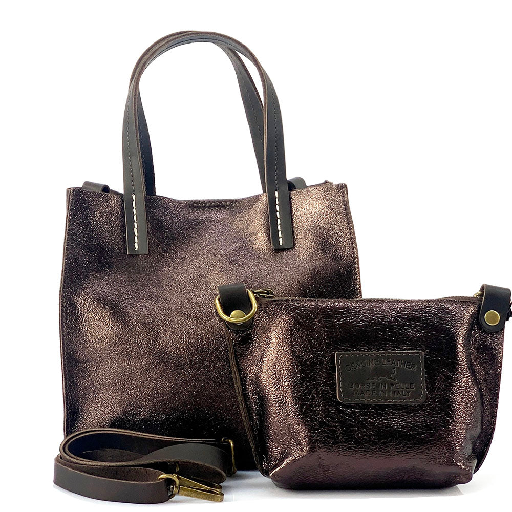 Zama cow Leather Handbag - Made In Italy