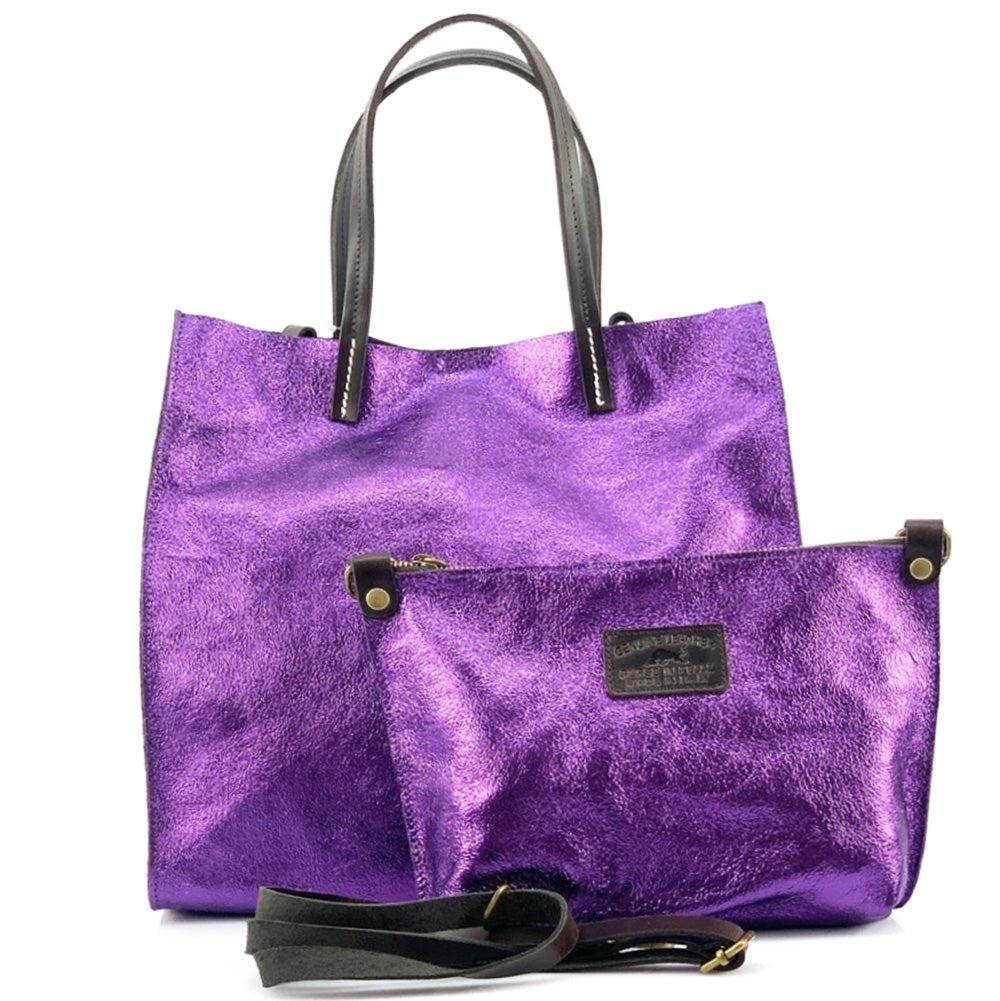 Zama cow Leather Handbag - Made In Italy