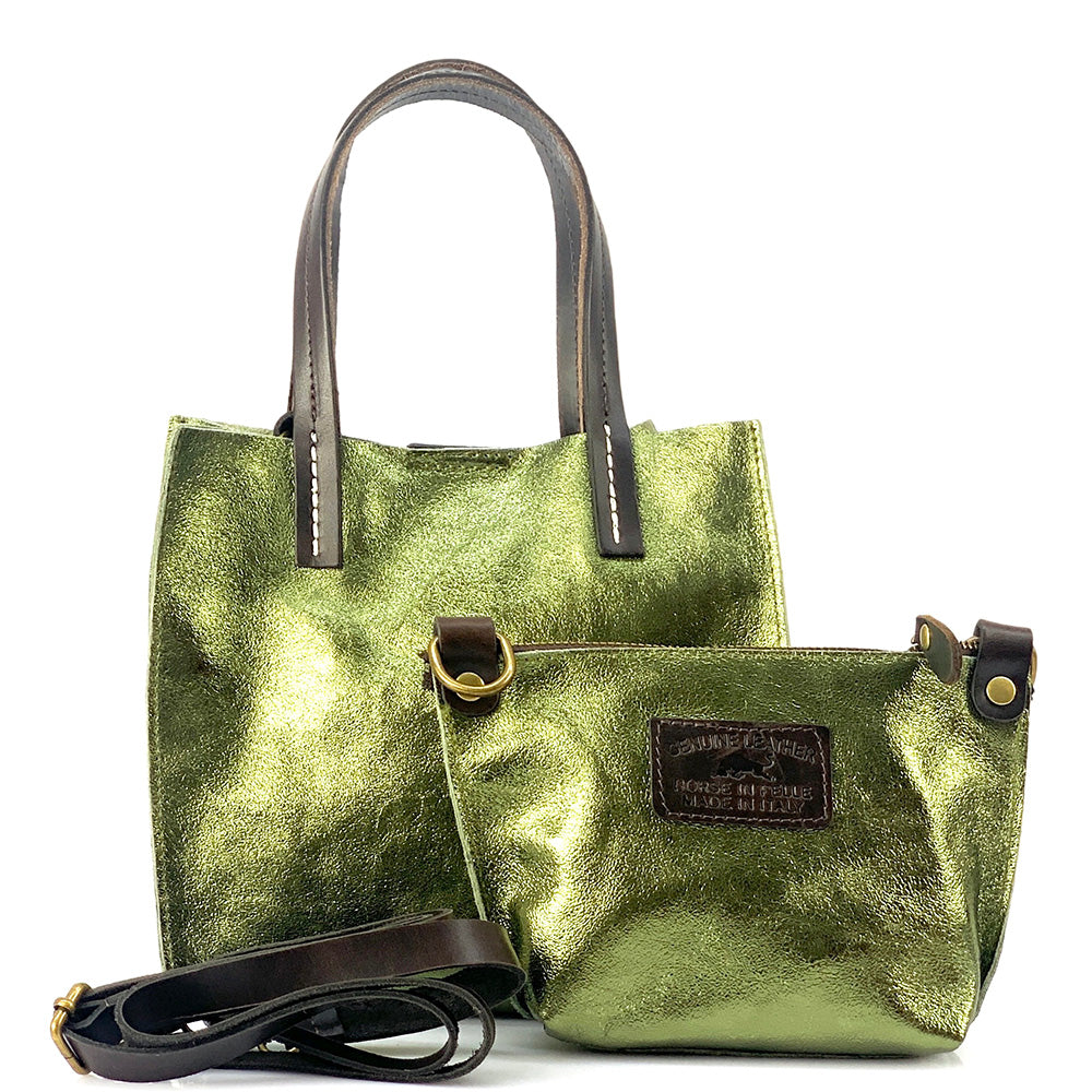 Zama cow Leather Handbag - Made In Italy