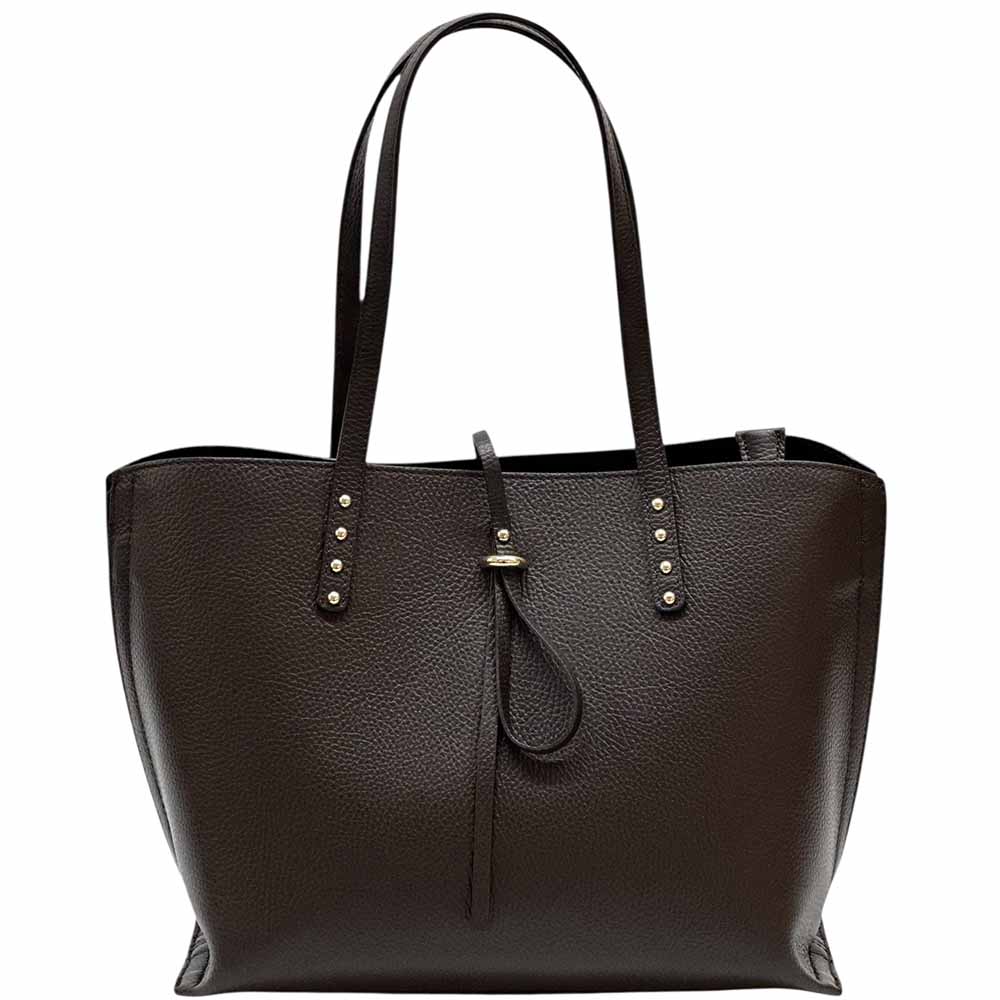 Belinda Leather Shopping Bag - Made In Italy