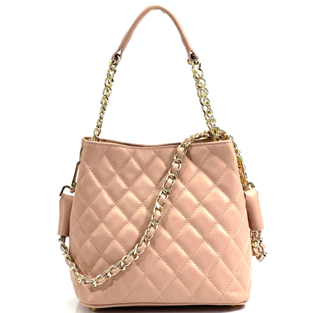 Sabrina Leather Shoulder Bag - Made In Italy