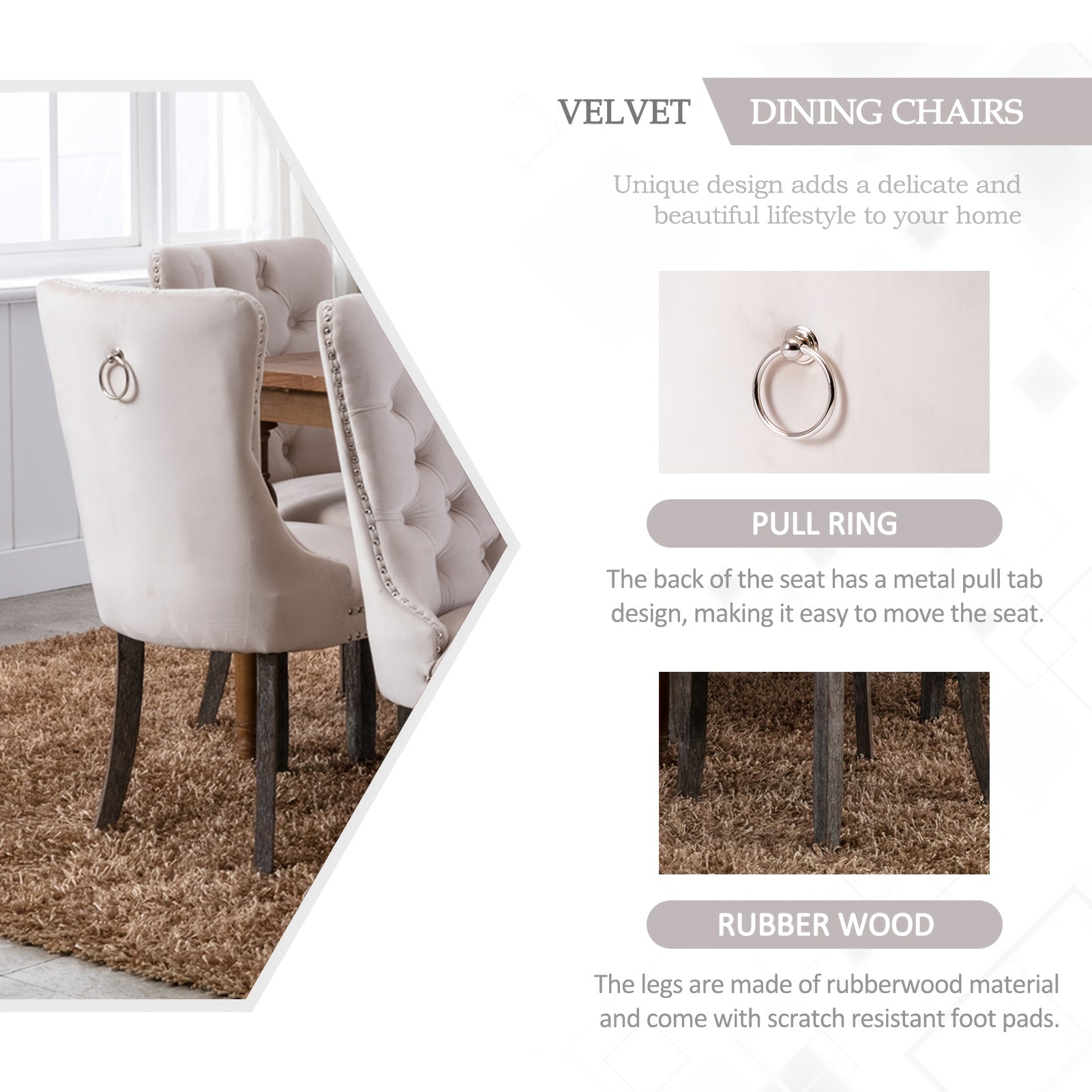 Upholstered Dining Room Chairs, Two-piece Set