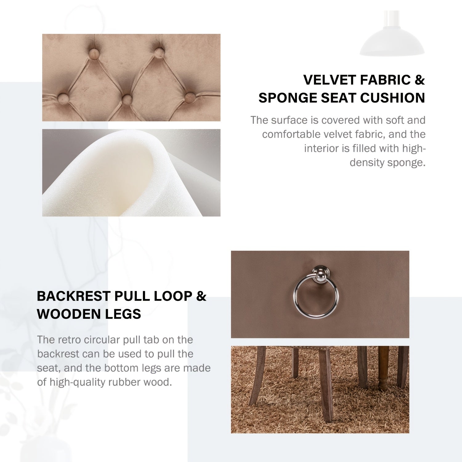 Upholstered Dining Room Chairs, Two-piece Set