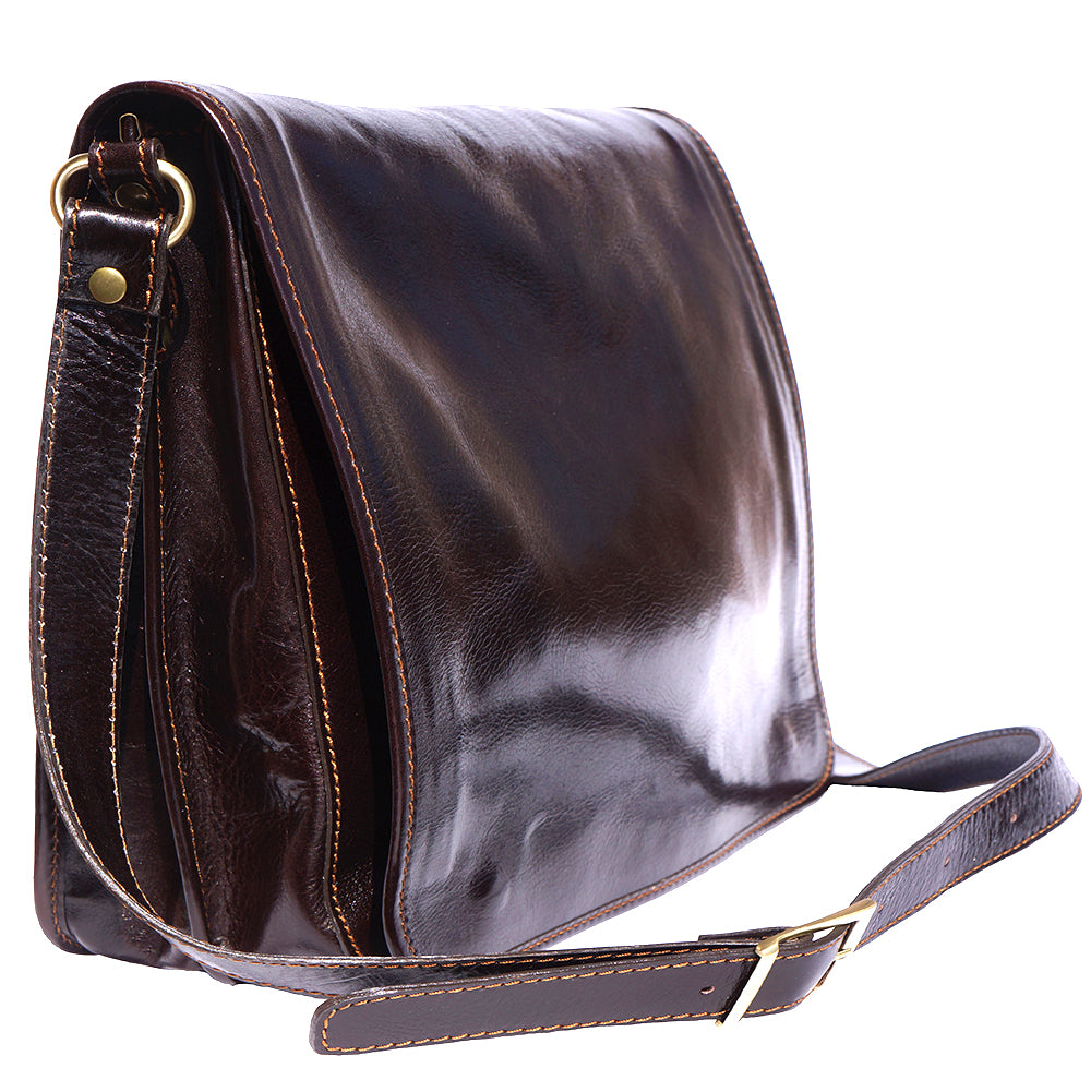 Mirko GM Leather Messenger Bag - Made In Italy