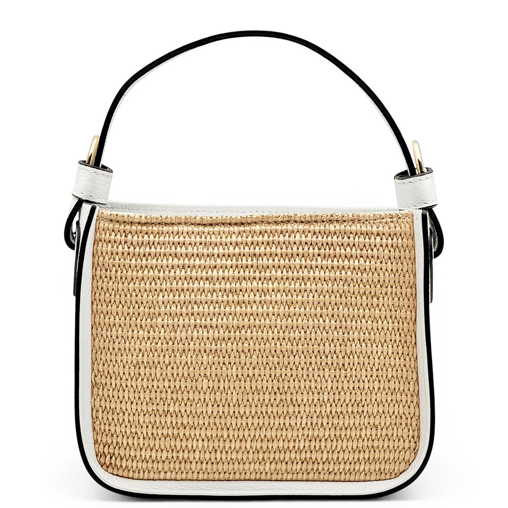Alice Raffia & Leather Top Handle Bag - Made In Italy