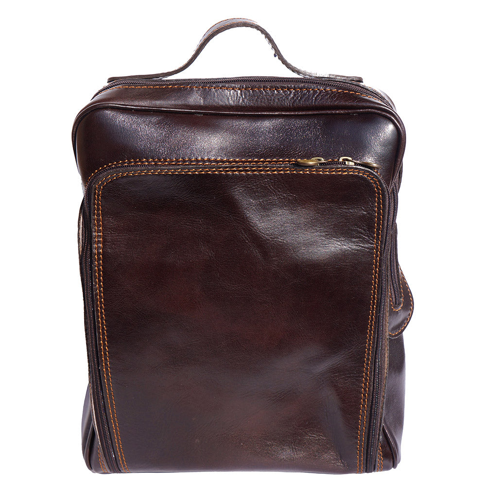 Gabriele Vegetable Tanned Cow Leather Backpack - Made In Italy