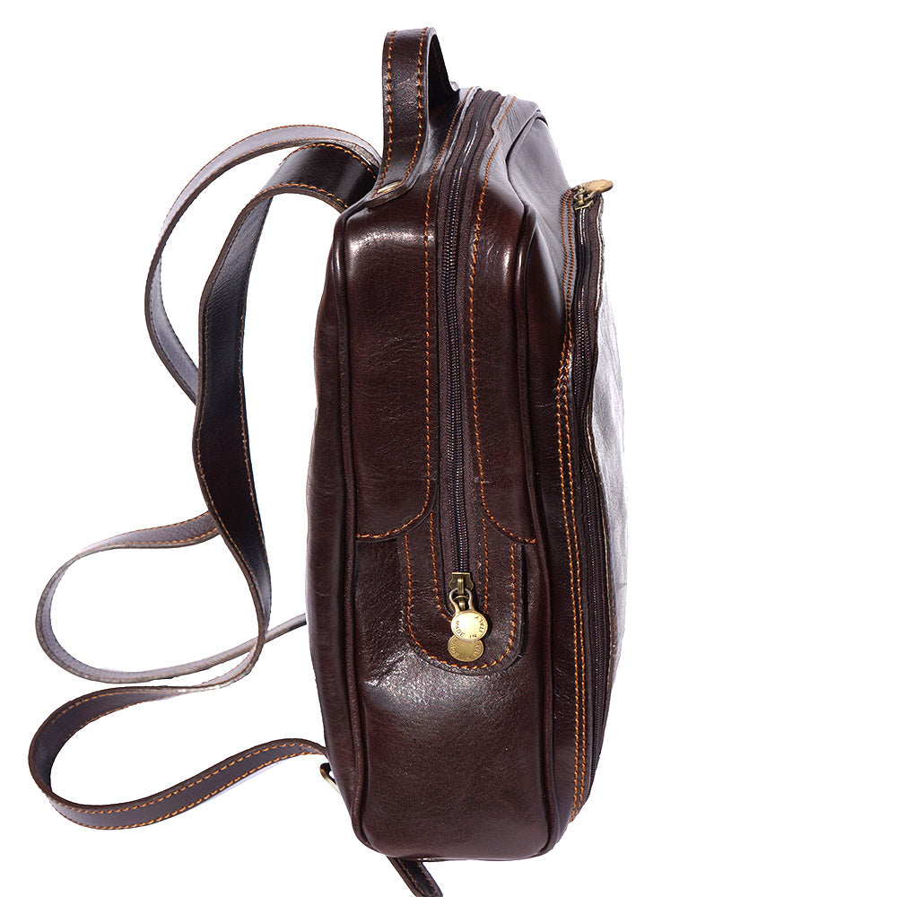 Gabriele Vegetable Tanned Cow Leather Backpack - Made In Italy