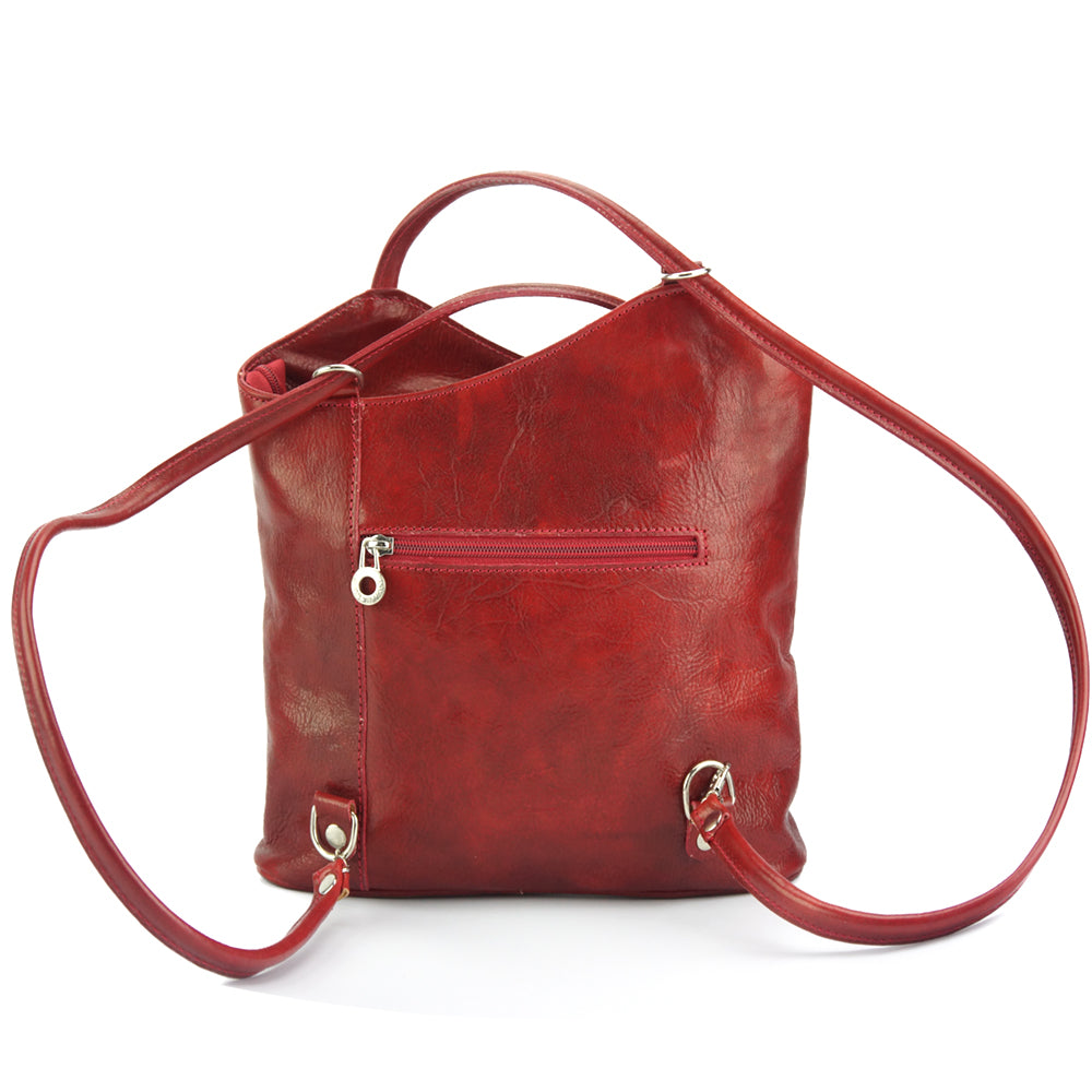 Cloe V Leather Convertible Shoulder Bag - Made In Italy