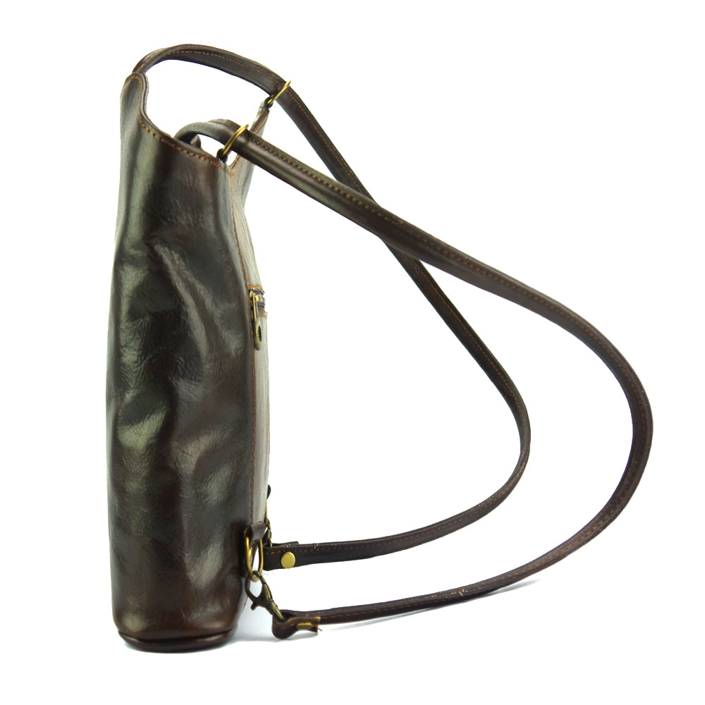 Cloe V Leather Convertible Shoulder Bag - Made In Italy