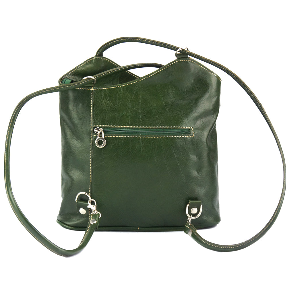 Cloe V Leather Convertible Shoulder Bag - Made In Italy