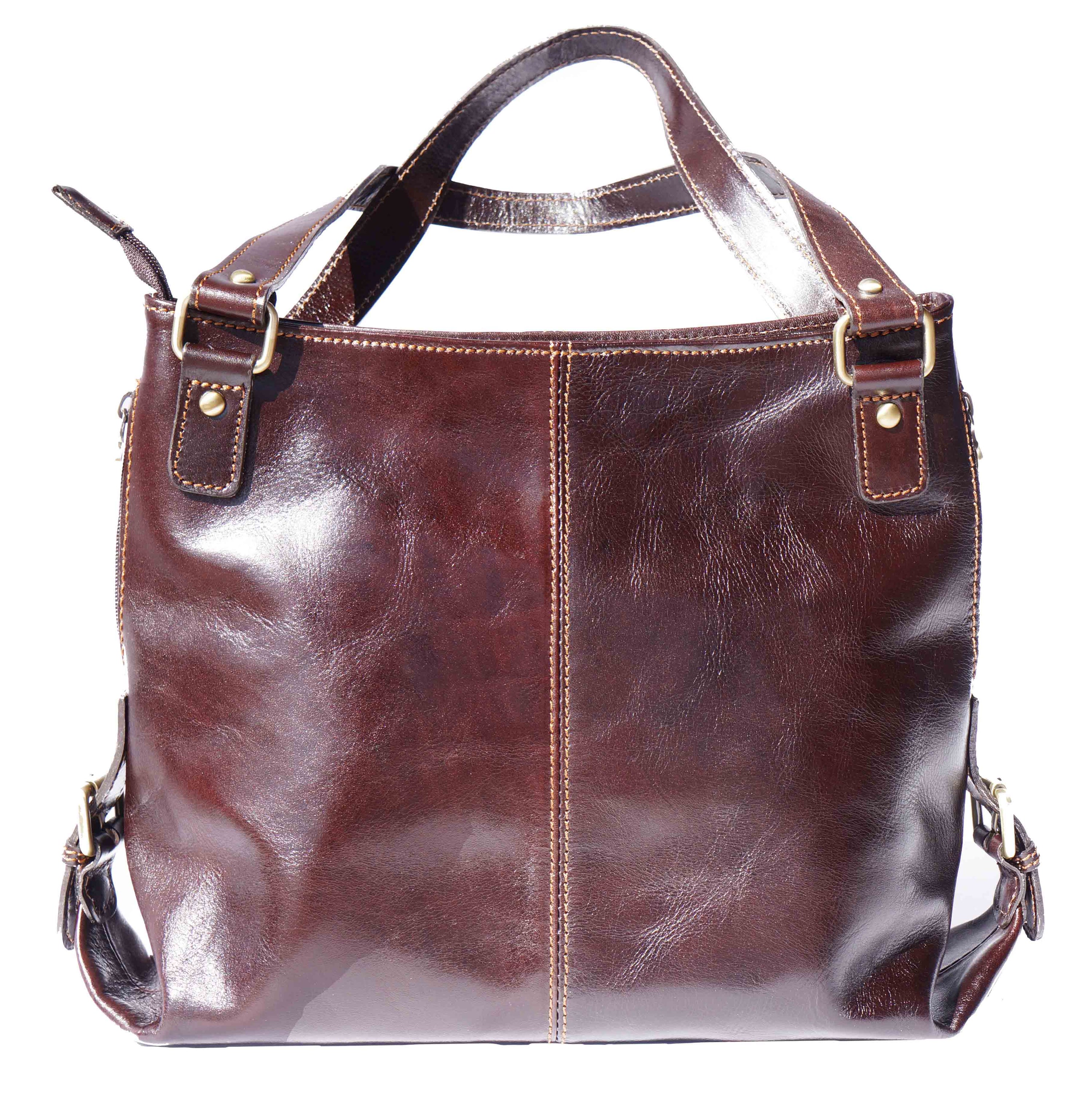 Shopping bag with double handle made of genuine calf leather - Made In Italy