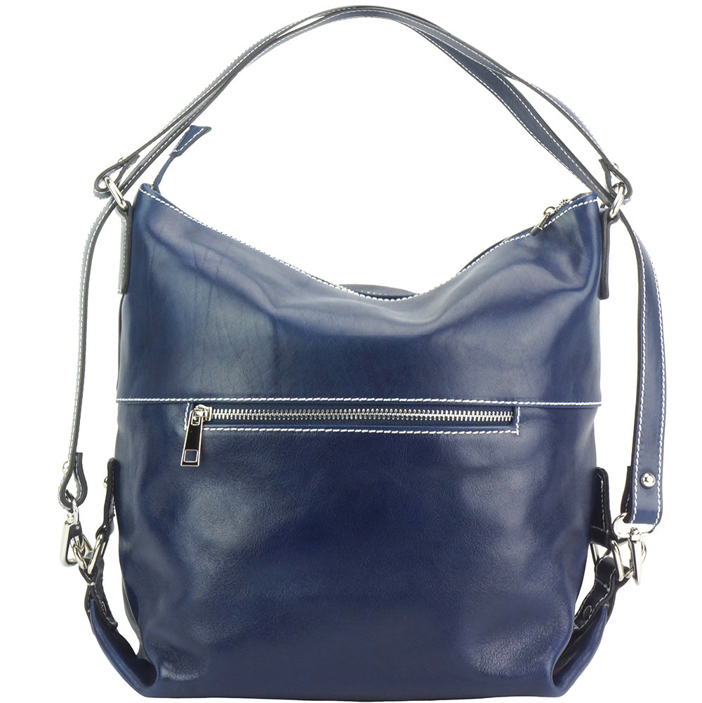 Barbara Convertible Leather Shoulder and Backpack Bag - Made In Italy