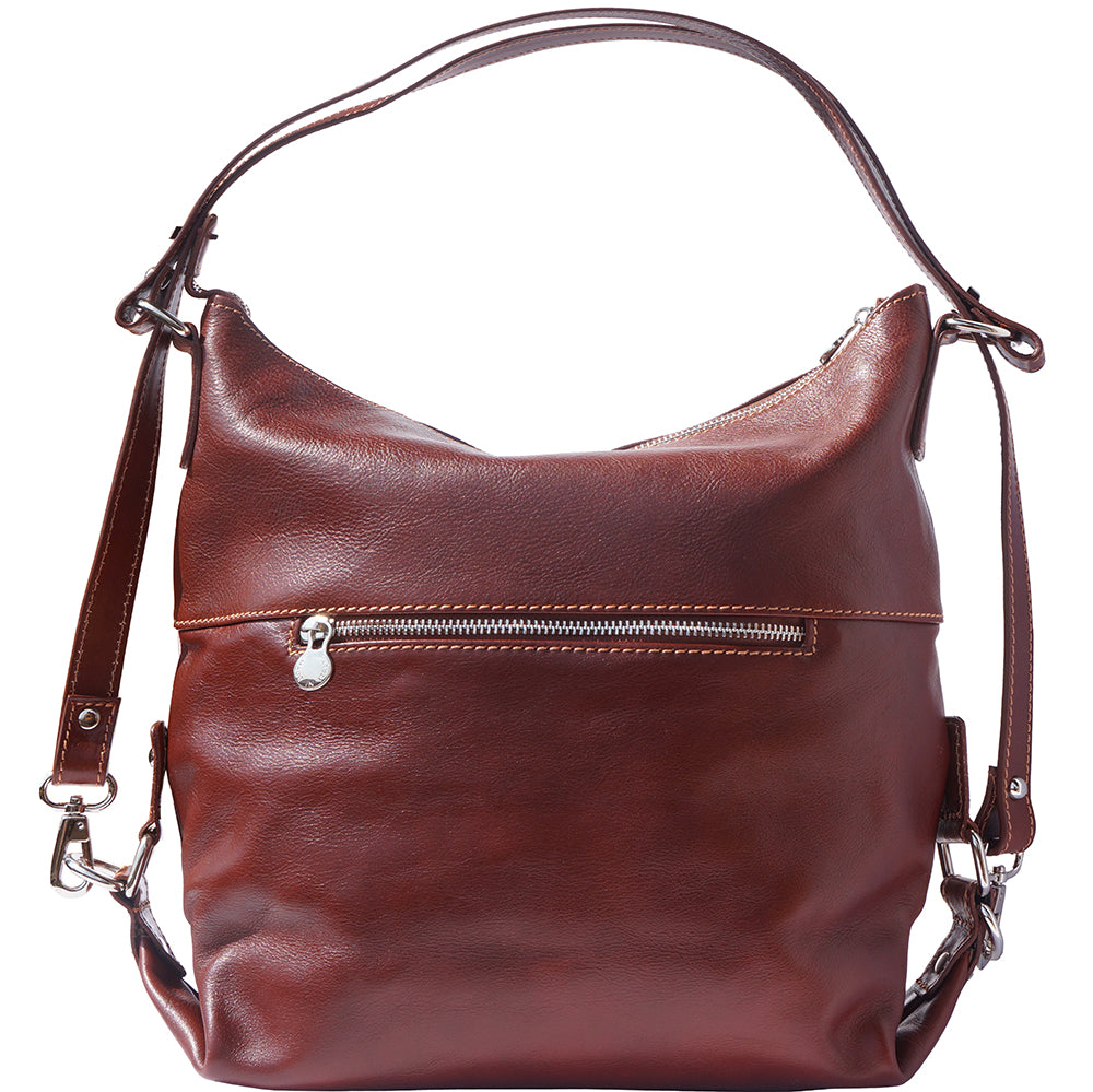 Barbara Convertible Leather Shoulder and Backpack Bag - Made In Italy
