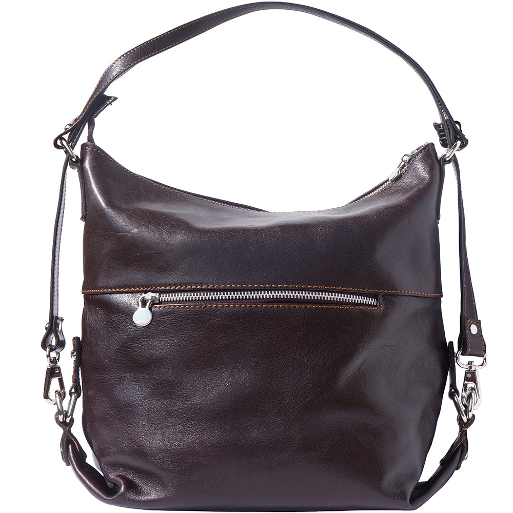 Barbara Convertible Leather Shoulder and Backpack Bag - Made In Italy