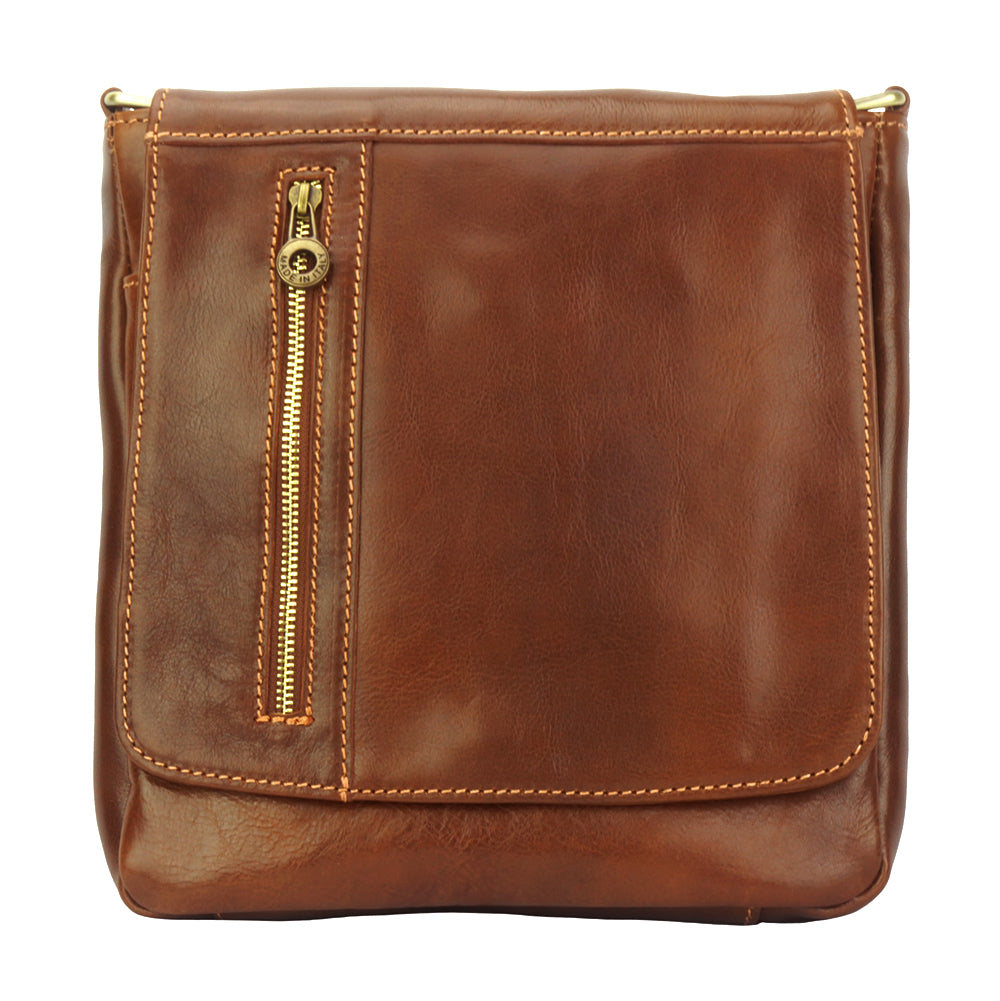 Messenger Amico with genuine leather - Made In Italy