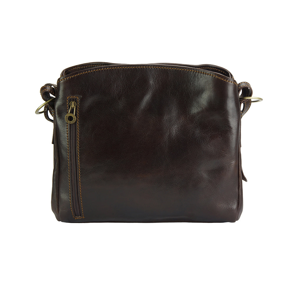 Viviana V Vegetable Tanned Cow Leather Shoulder Bag - Made In Italy