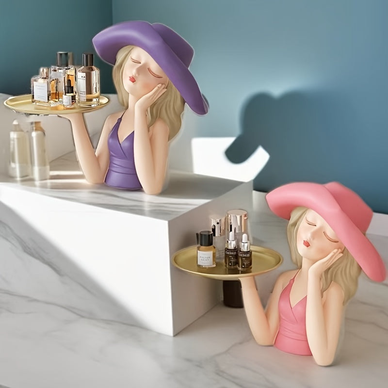 A Pretty Hat Girl Resin Tray for Your Contemporary Minimalist House