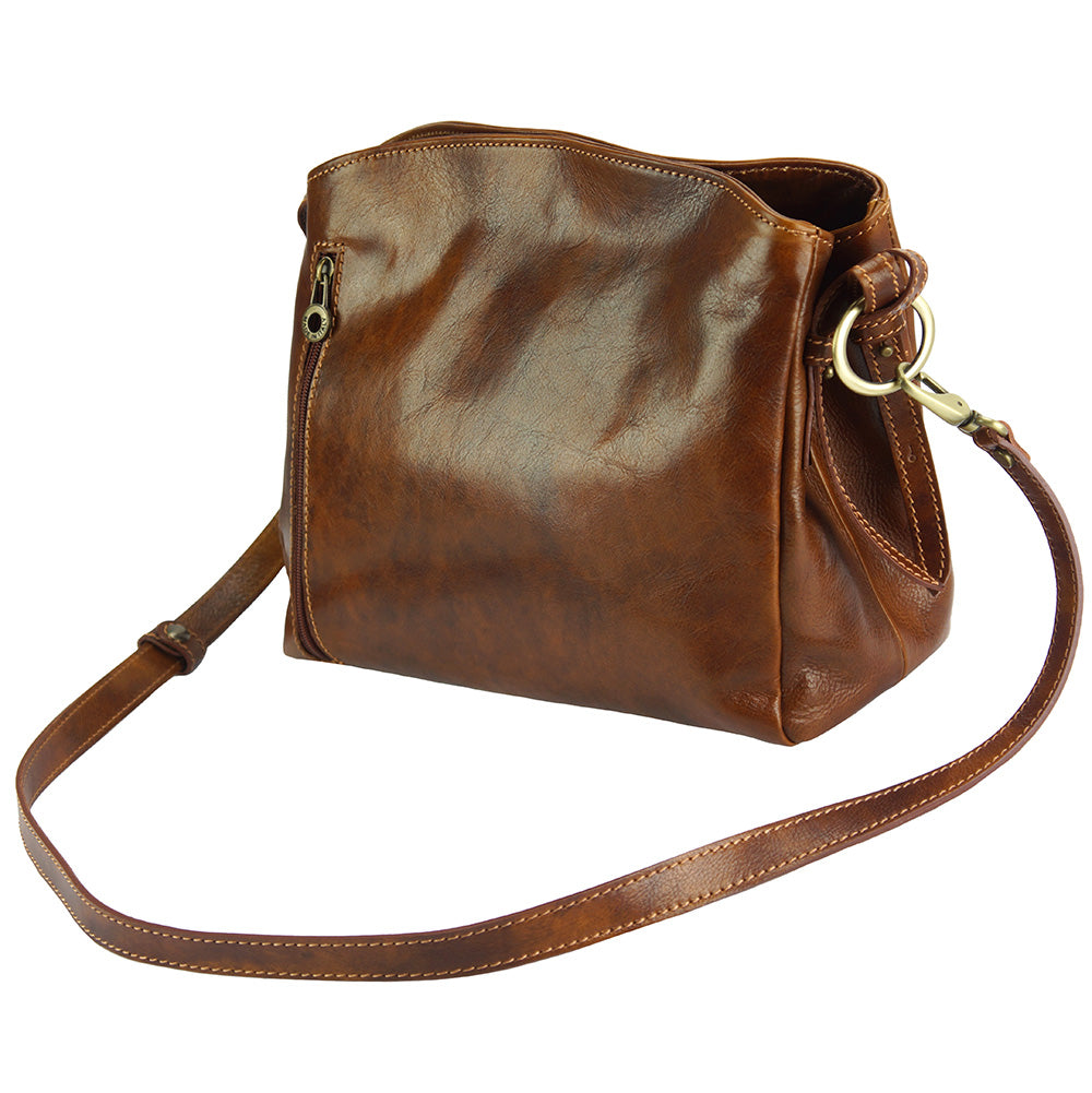 Viviana V Cow Leather Crossbody Bag - Made In Italy