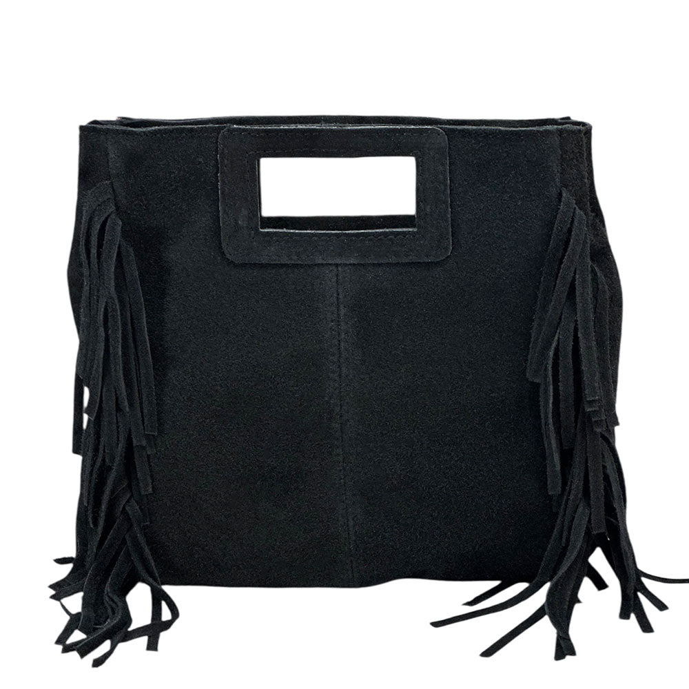 Solaio Cow Leather Fringe Handbag - Made In Italy