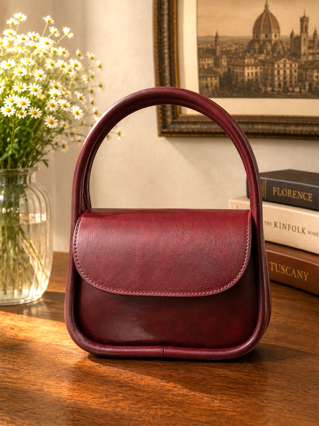 Althea Mini Top Handle Genuine Leather Bag - Made In Italy