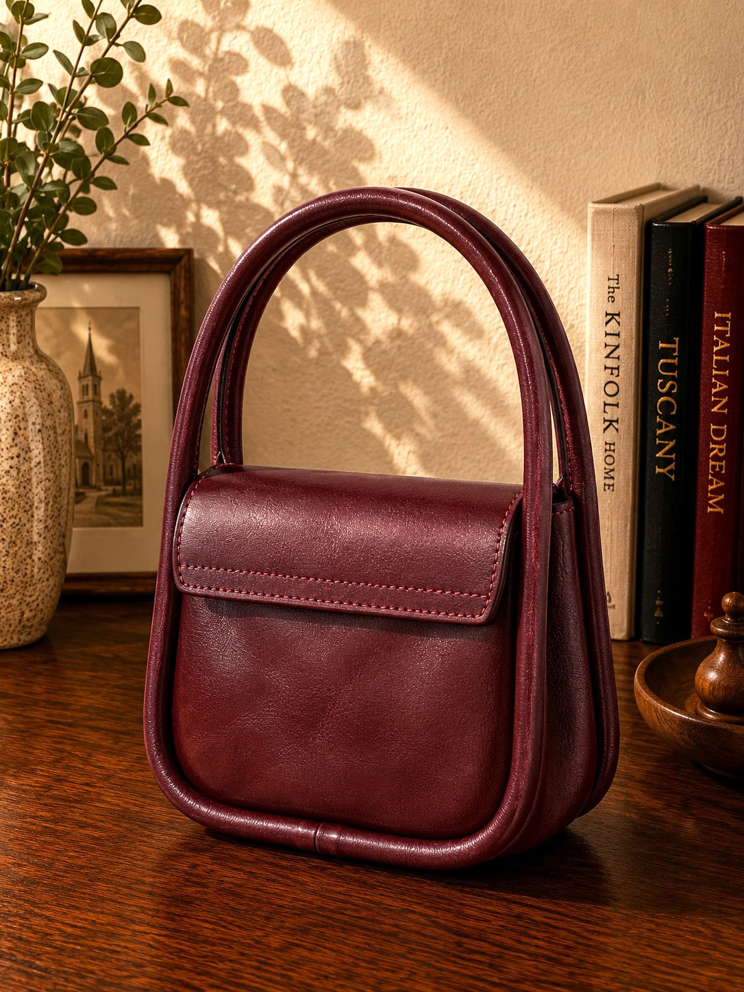 Althea Mini Top Handle Genuine Leather Bag - Made In Italy