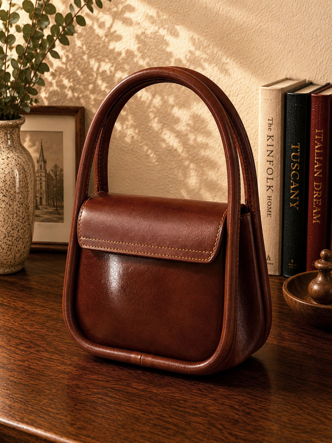 Althea Mini Top Handle Genuine Leather Bag - Made In Italy