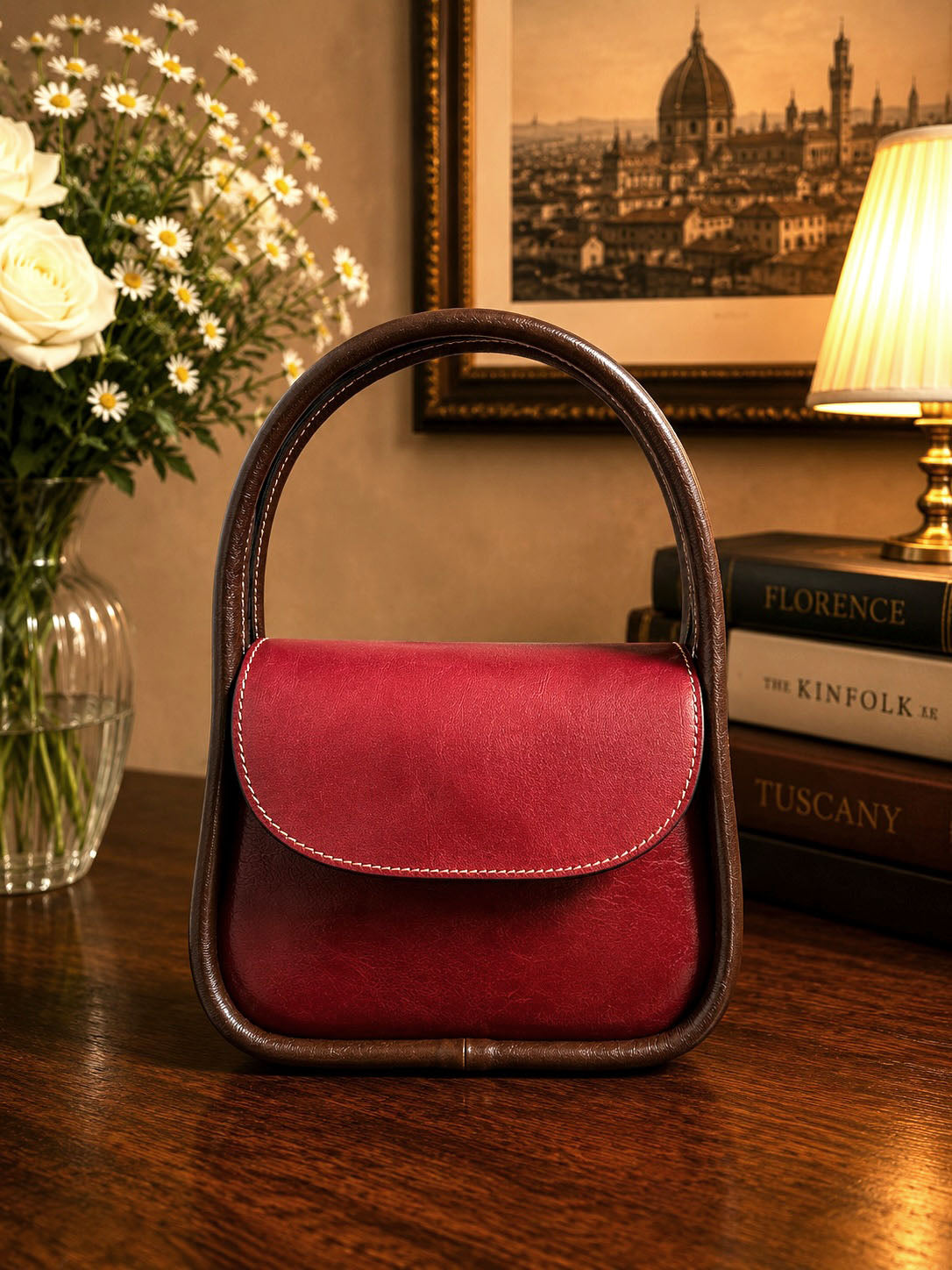Althea Mini Top Handle Genuine Leather Bag - Made In Italy