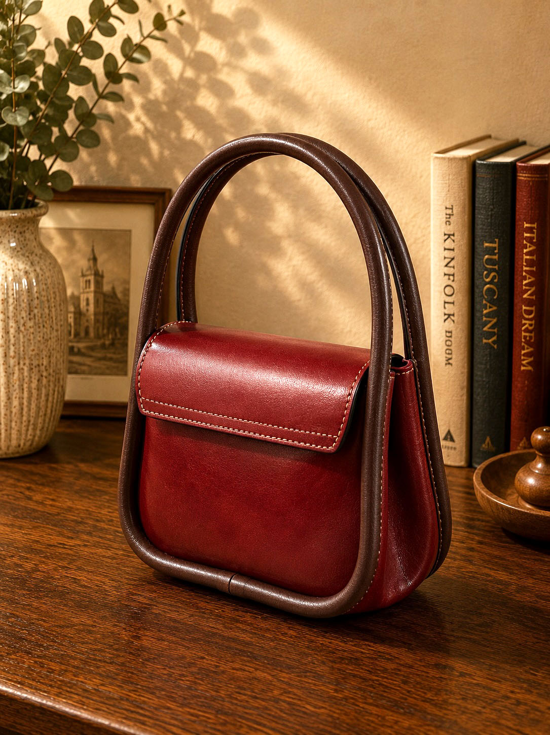 Althea Mini Top Handle Genuine Leather Bag - Made In Italy