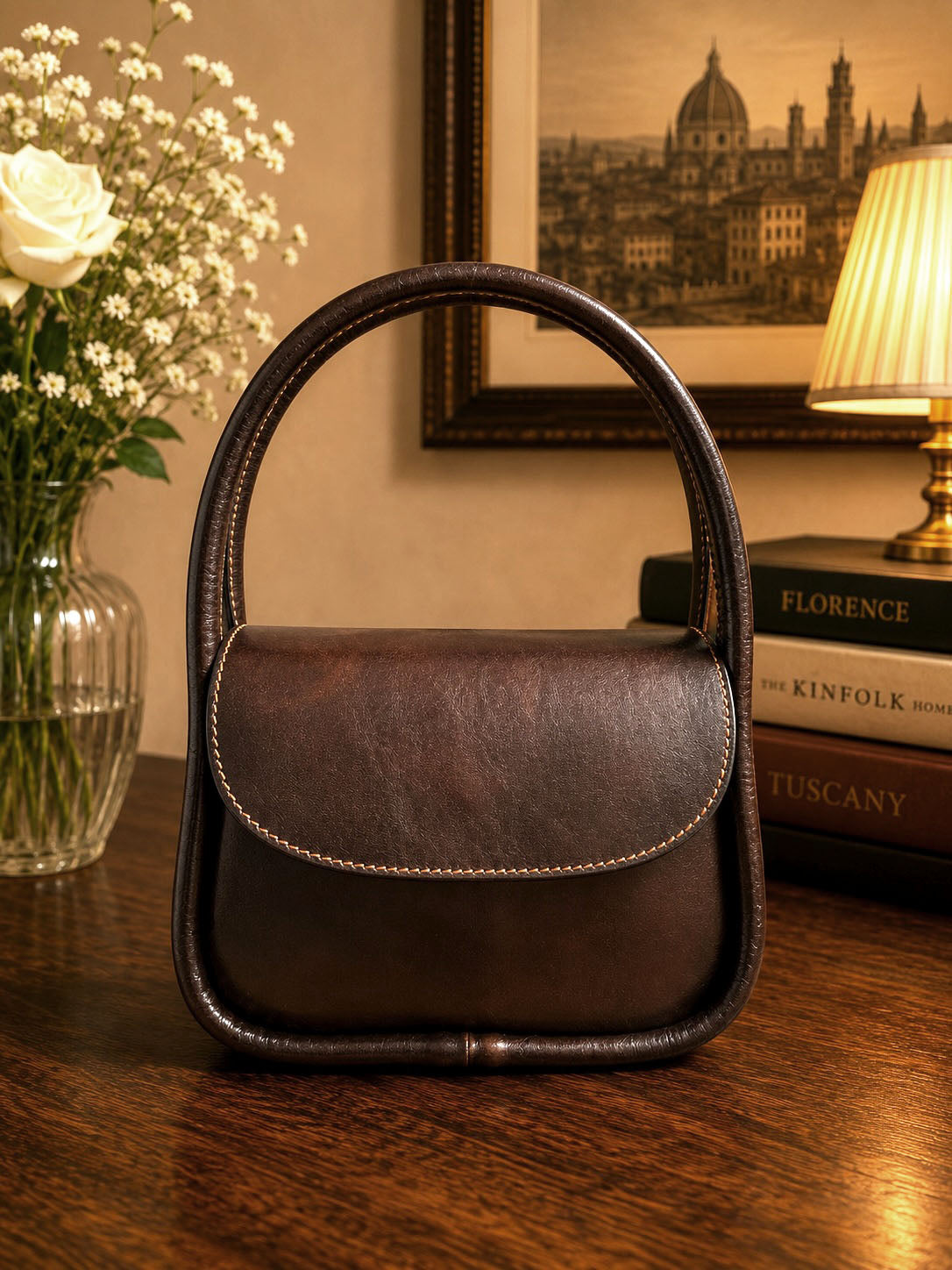 Althea Mini Top Handle Genuine Leather Bag - Made In Italy