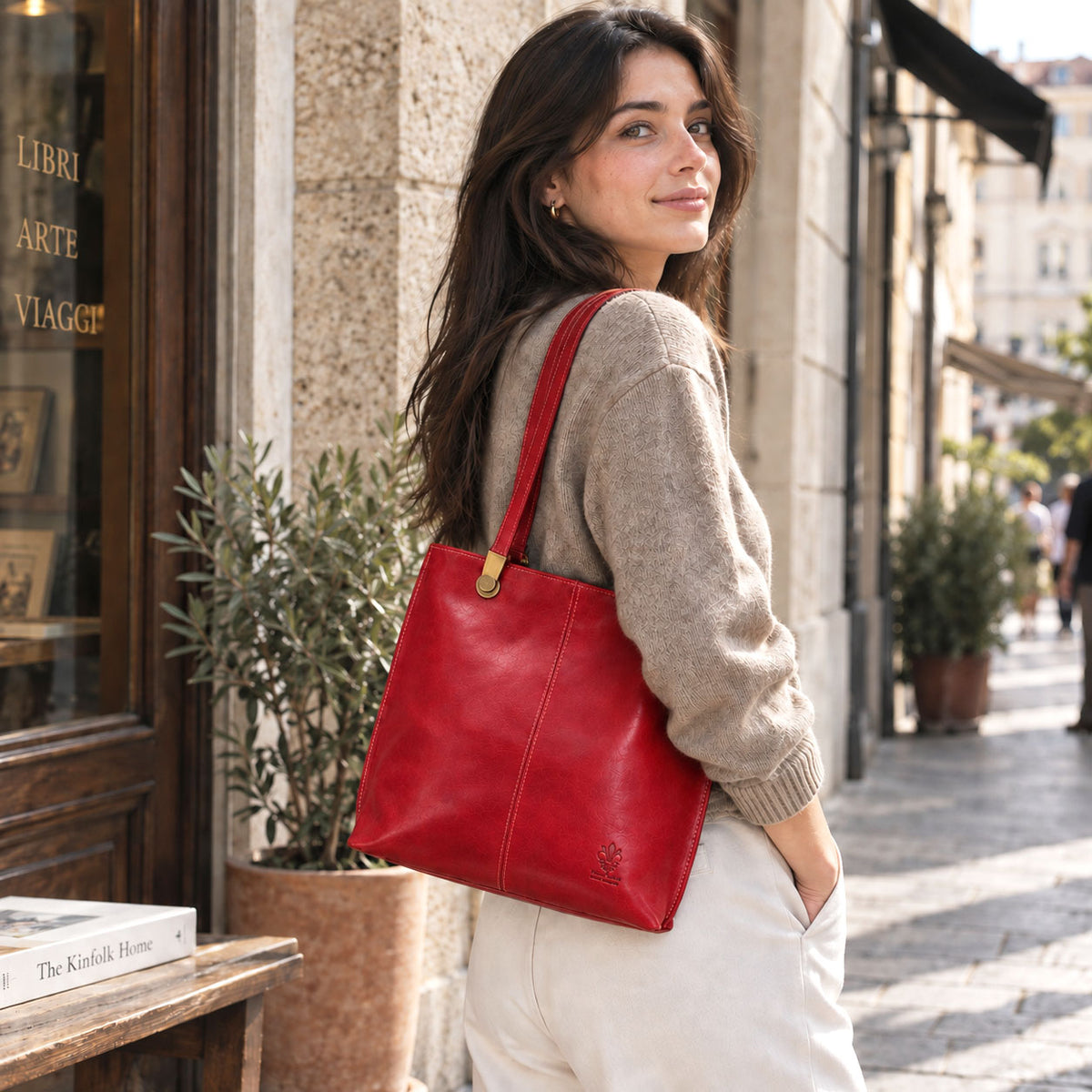 Clotilde Hand-Dyed Vegetable-Tanned Leather Convertible Backpack - Made In Italy
