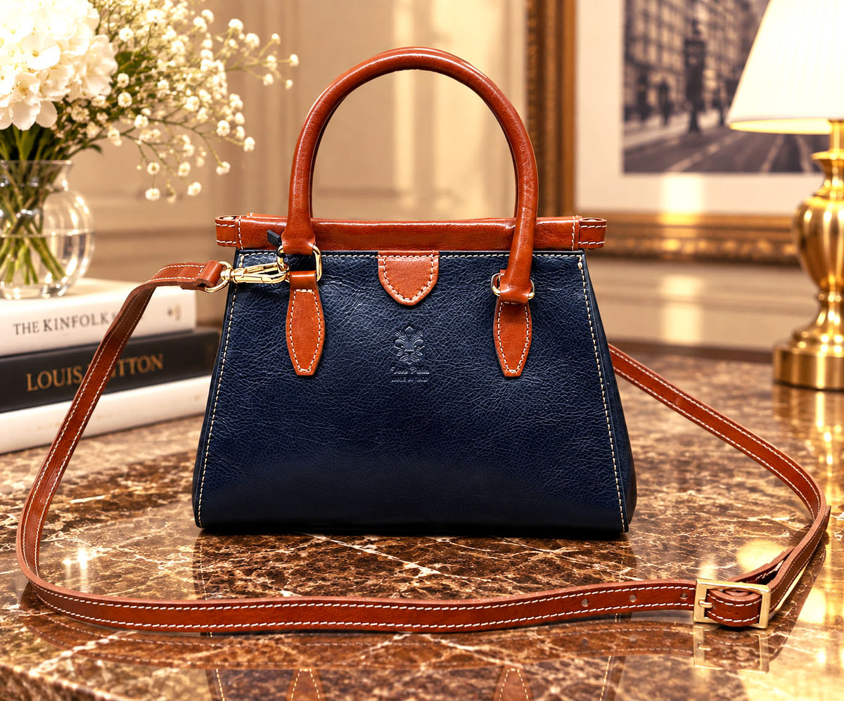 Ersilia Hand-Dyed Cow Leather Satchel - Made In Italy
