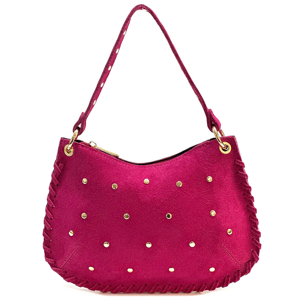 Savannah Suede Leather Shoulder Bag - Made In Italy