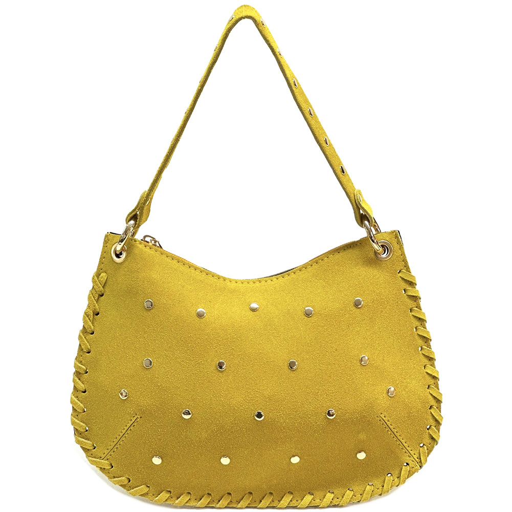 Savannah Suede Leather Shoulder Bag - Made In Italy