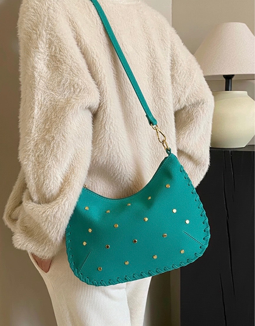 Savannah Suede Leather Shoulder Bag - Made In Italy