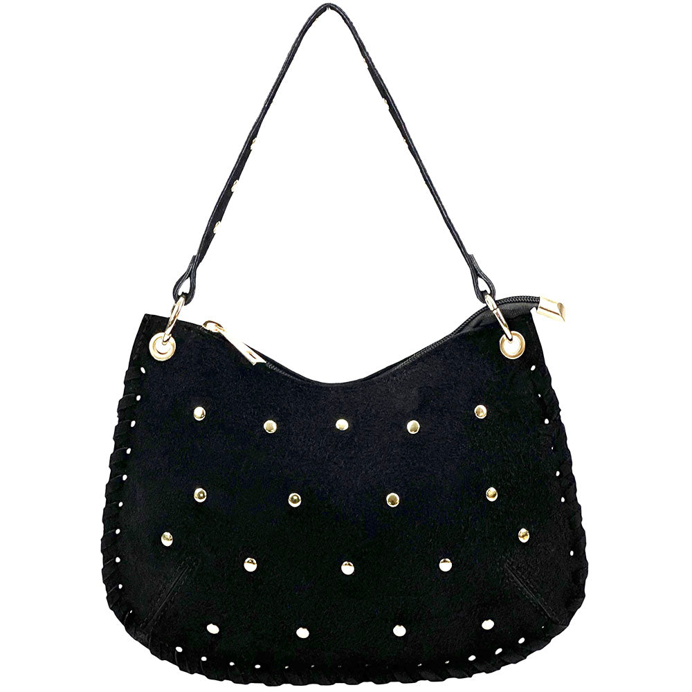 Savannah Suede Leather Shoulder Bag - Made In Italy