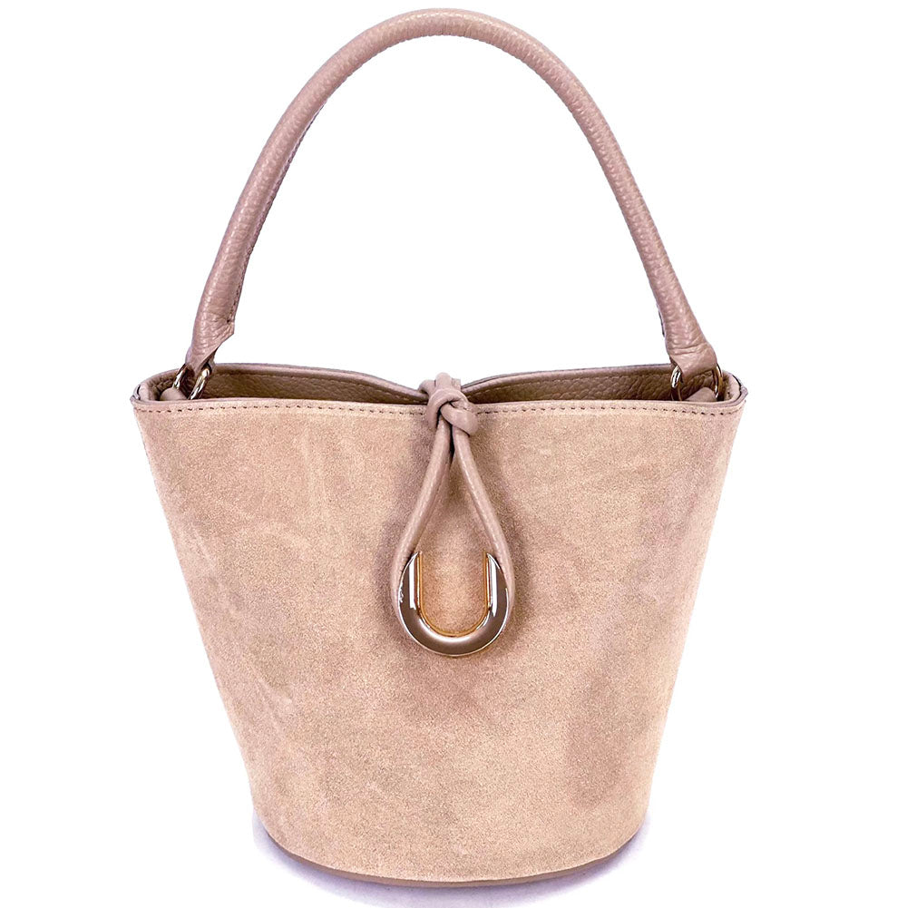 Nadia Leather Bucket Bag - Made In Italy